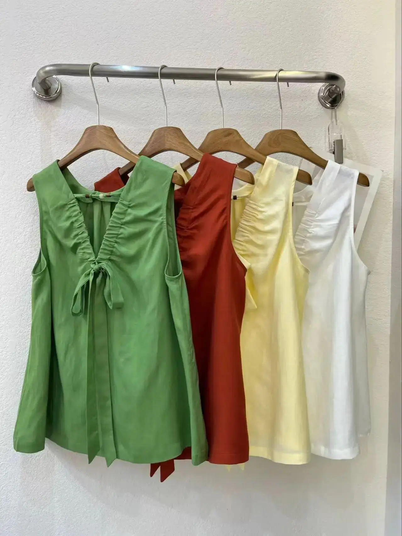 

Elegant casual summer breathable linen-lyocell vest-style top