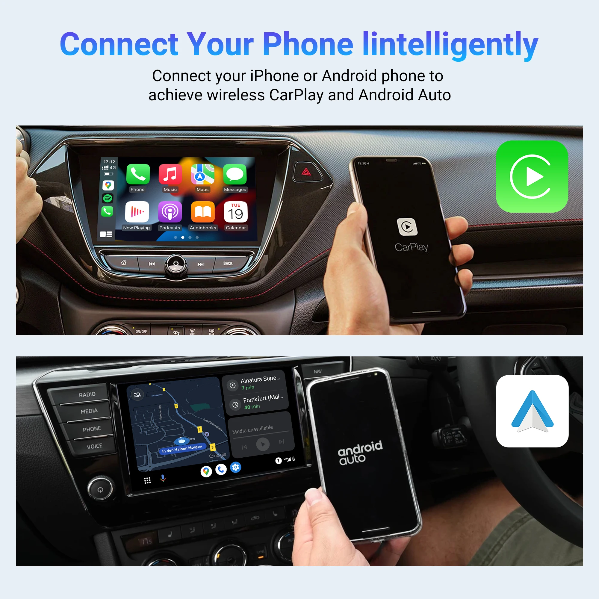 2024 CarPlay AI TV Box Android Smart AI Box Wireless Car Play Android Auto Adapter for Netflix YouTube Car Accessories