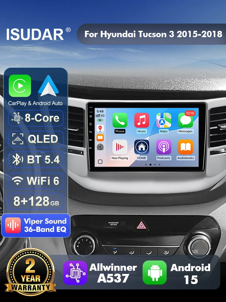 Android Head Unit 6Gb 128Gb - ISUDAR T57 Radio Android 15 untuk