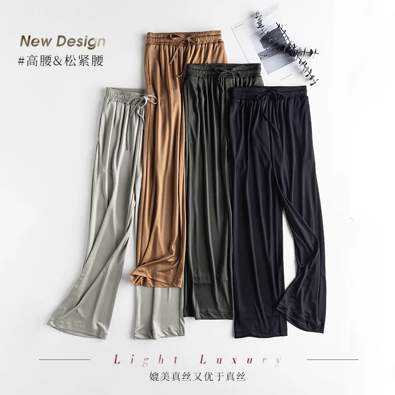 

cool triacetate baggy pants fashion wide leg womens streetwear clothes women clothing black pant outfits flare trousers elegante