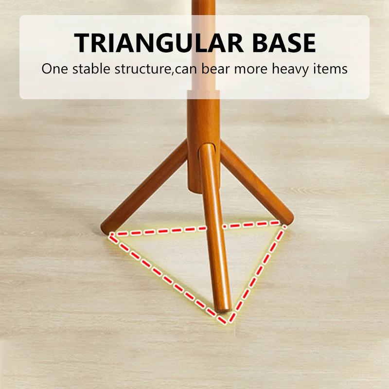 Solid Wood Coat Rack, Floor-standing Wardrobe Hanger, Home-use Simple Clothes Drying Stand, Room Bag Hanging Rack image 5
