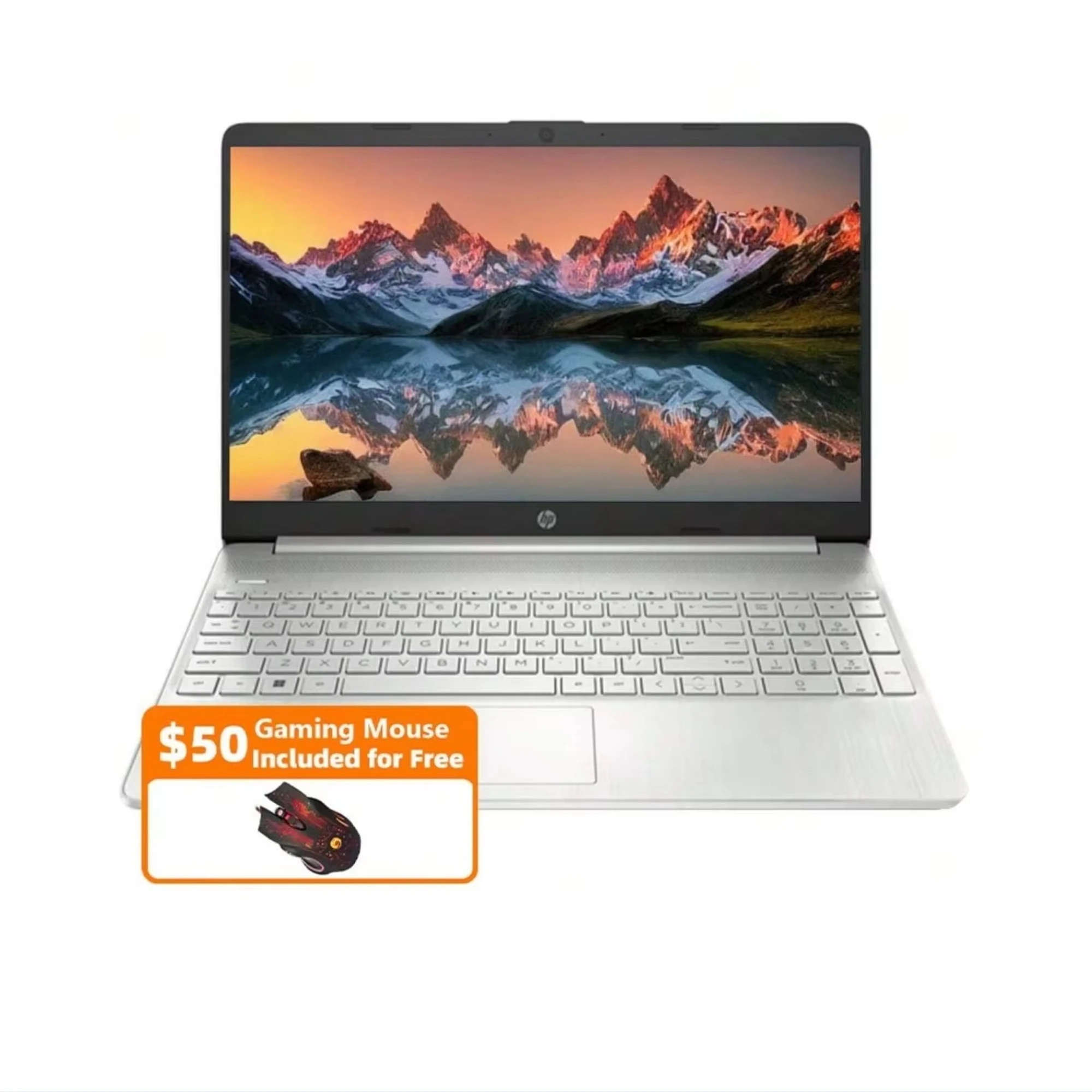 HP-ordenador portátil con pantalla táctil de 15,6 pulgadas, i3-1215U notebook con Intel Core, 64GB de RAM, SSD de 2TB, Windows 11 S, plateado, con ratón para juegos