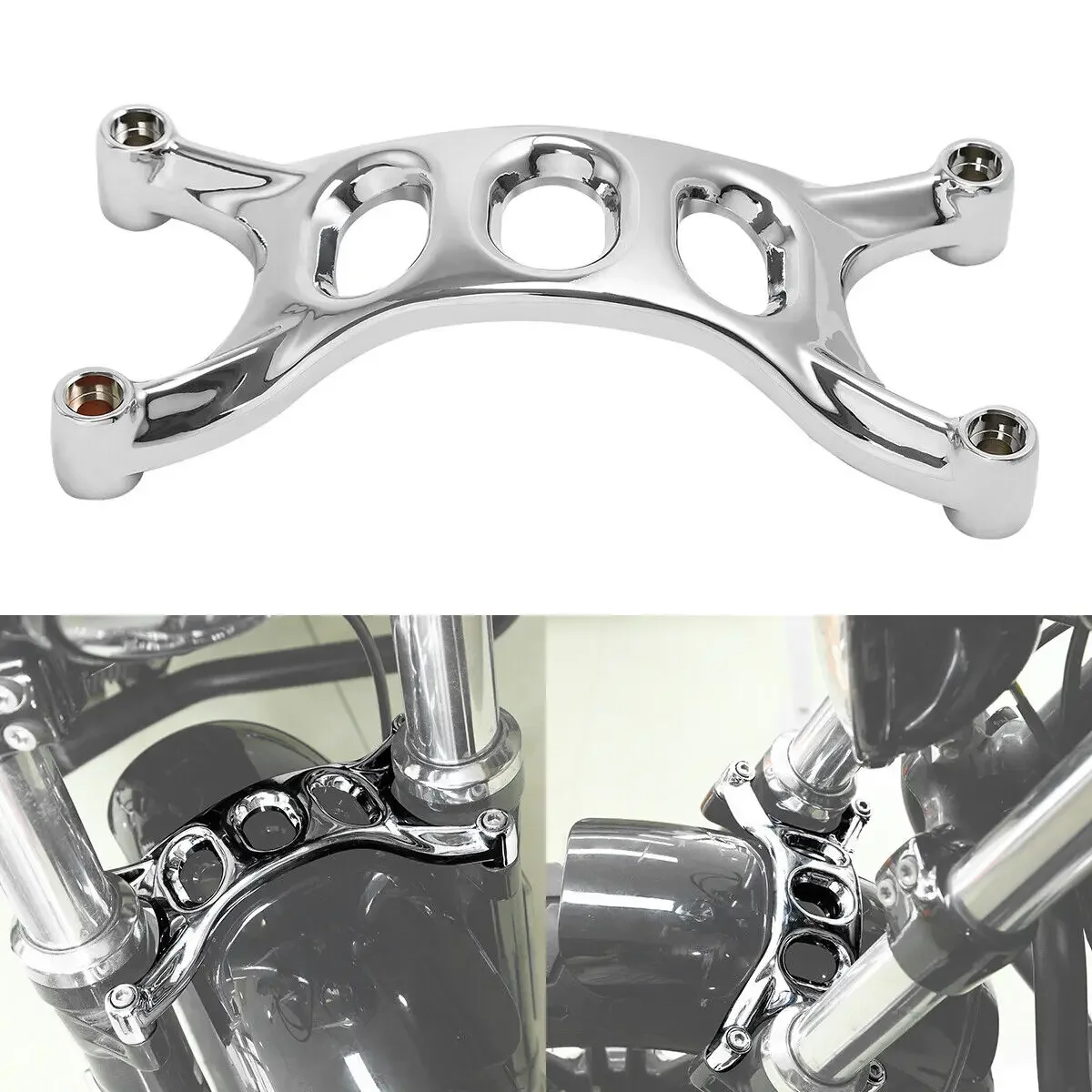 Przedni błotnik widelce motocyklowe dla Harley czterdzieści osiem 48 XL1200X 2016-2022 17 18 19 2020 21 czarny/chrom — zdjęcie 2