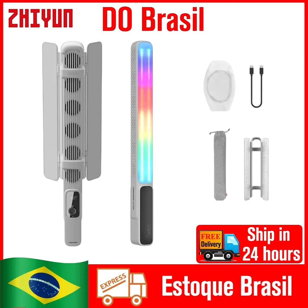 (DO Brasil) ZHIYUN CINEPEER CF100 RGB LED Light 100W يده عصا ضوء مصباح الفيديو للبث المباشر يوتيوب ستوديو