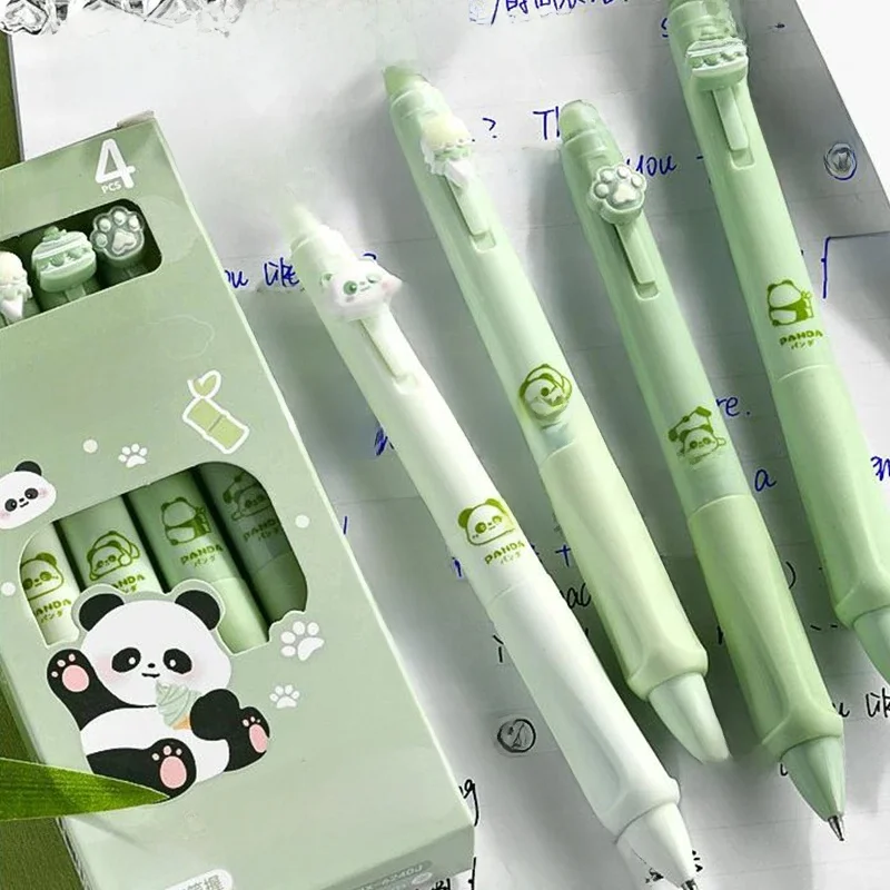 Capybara Krasno-Stylo à bille effaçable à séchage rapide, stylo à pression de dessin animé, stylo signature à la mode, outils d'écriture, 1 pièce, 4 pièces