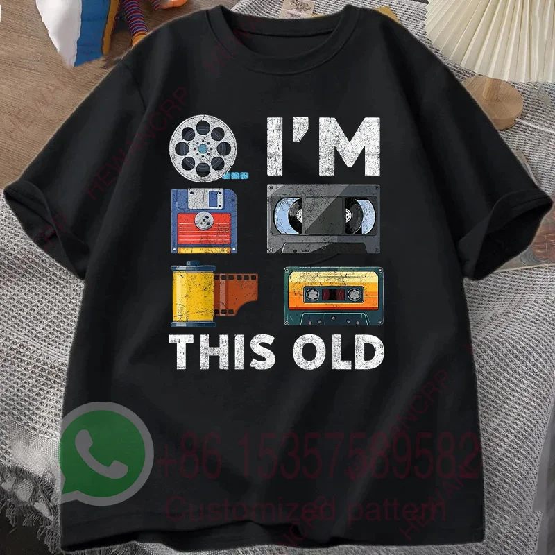 I'm This Old Vintage Media Classic Technology T-Shirt Men's Summer Tracksuit O-Neck Pullovers Short Sleeve Top Casual Streetwear