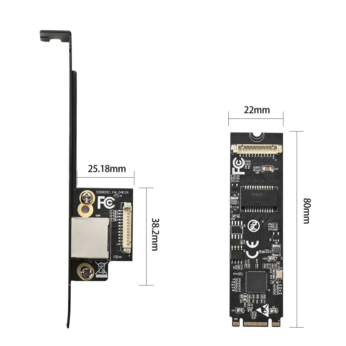 IOCREST 5GBase-T 1 puerto 5000Mbps M.2 b llave M a PCIe 5gb tarjeta Ethernet RTL8126 RJ45 tarjeta controladora LAN