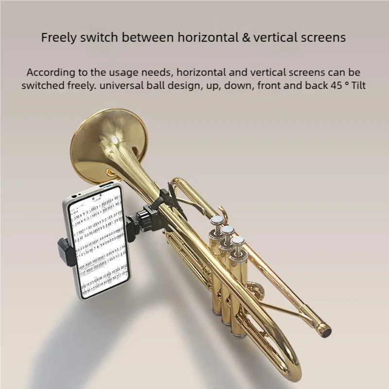 Trumpet Phone Lyre Phone Holder Lightweight Adjustable Multifunction Securely Mount Phone for Oboe Trumpet Trombone Clarinet