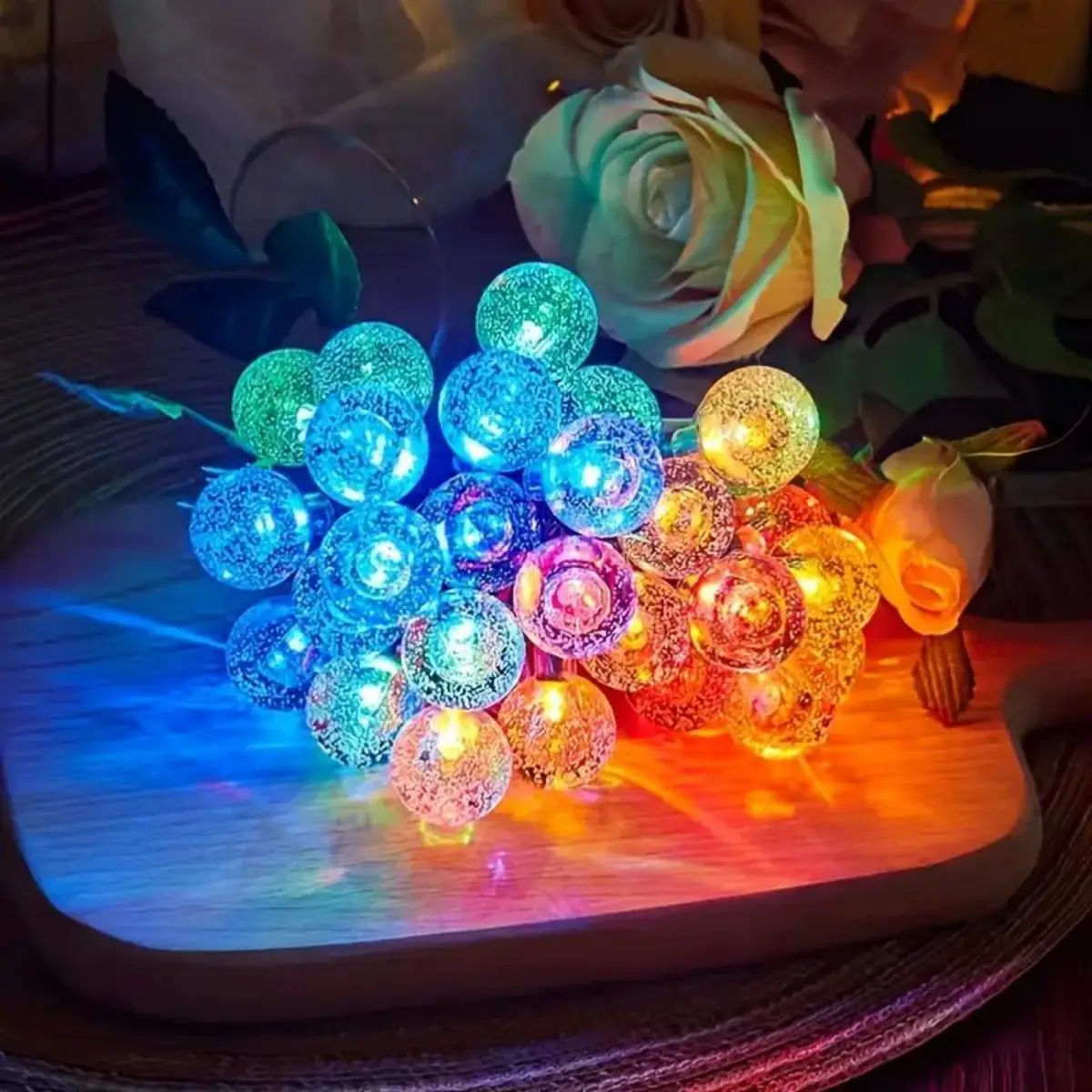 

Solar Crystal Ball Bubble Light String, 8 Lighting Modes, Solar Light String Suitable For GardenLED Lights (multi-color)