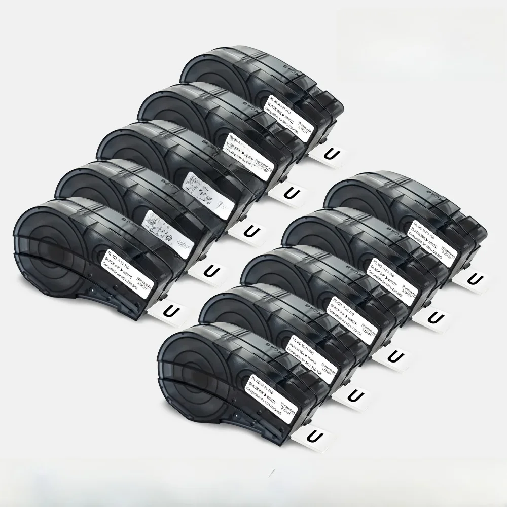 1-10PK kompatybilny z Brady BMP21-Plus M21-750-595 19.1mm czarny na białym 3/4 'taśma winylowa z etykietami BMP21-LAB drukarka etykiet — zdjęcie produktu 7