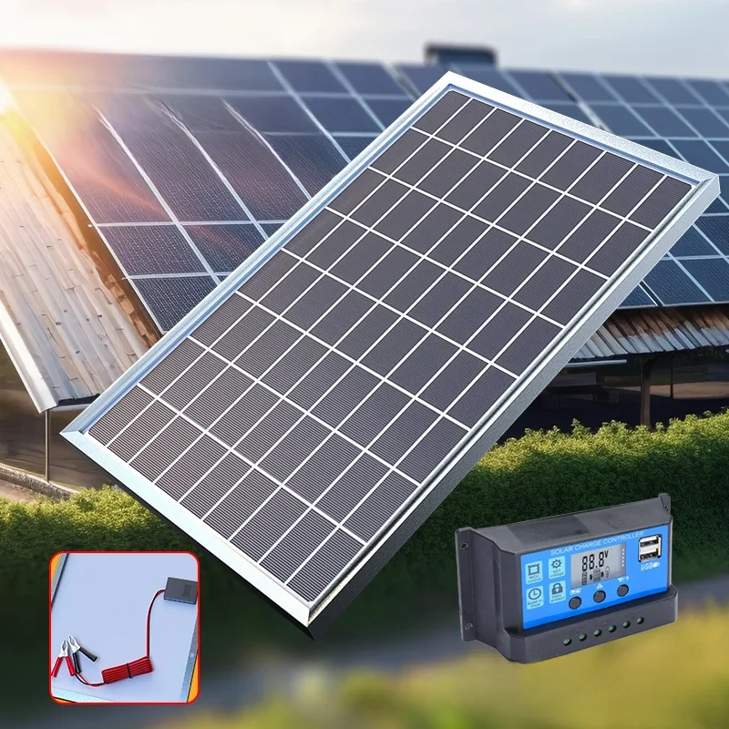 Zestaw paneli słonecznych 300 W Kompletny 12-18 V Zasilanie polikrystaliczne Przenośny zewnętrzny generator słoneczny z akumulatorem do domu — zdjęcie produktu 7