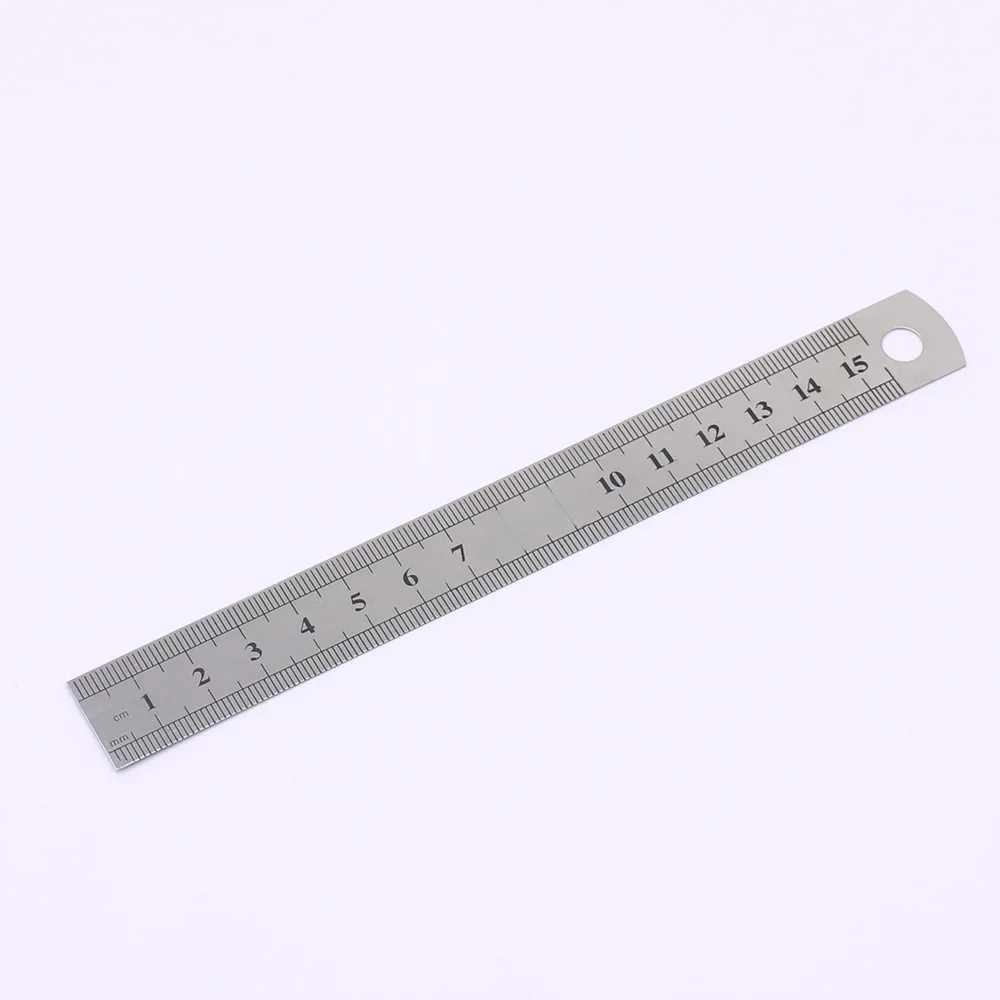1 szt. 15cm 6 Cal linijka precyzyjna metalowa linijka ze stali nierdzewnej dwustronna nauka artykuły biurowe artykuły do ​​pisania — zdjęcie 2