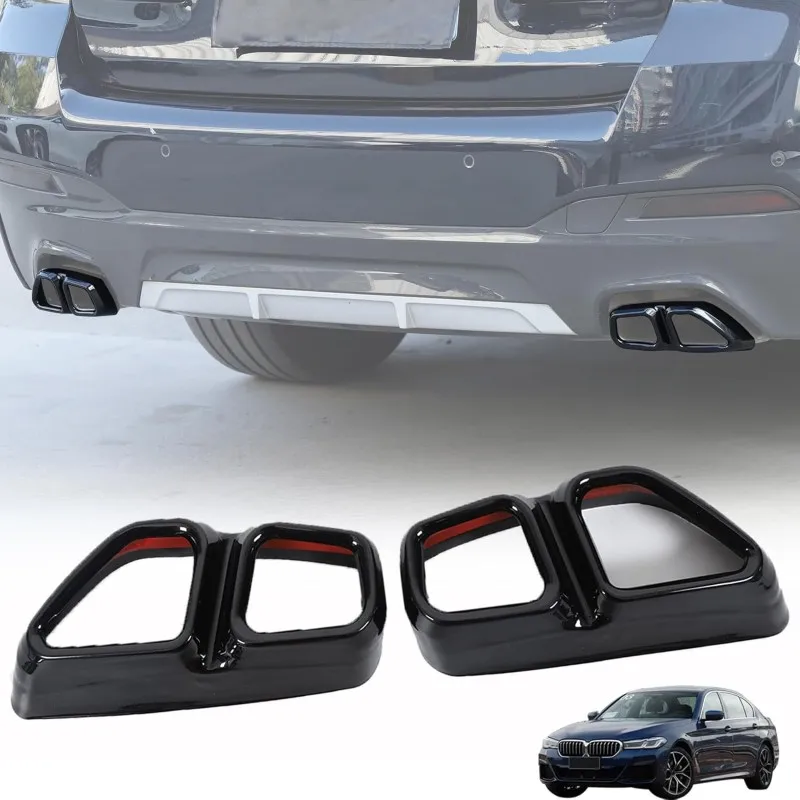 

Car Rear Exhaust Pipe Cover Throat Trim Fit For BMW 5 6 Series GT G30 G31G32 G38 2018-2023 Rear Exhaust Tip Outlet Muffler Tube