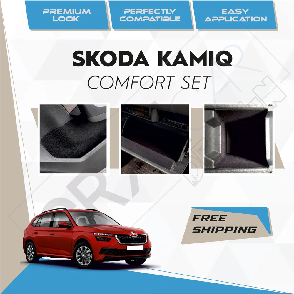 Skoda Kamiq Comfort Set-Ready Fabric Coating In-Car Accessory Self-Adhesive Insulation Effective Coating Set