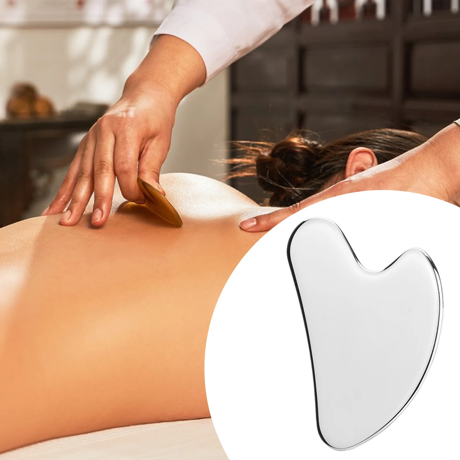 

Gua Sha Facial Tool Ergonomic Guasha Tool Lightweight Handheld Massage Plate Stainless Steel Gua sha Facial Tool Face Massager