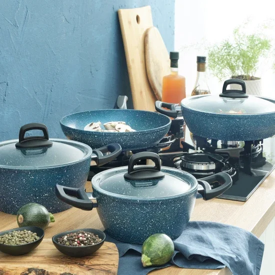 

Shinning 7 Piece Granite Cookware Set Sapphire