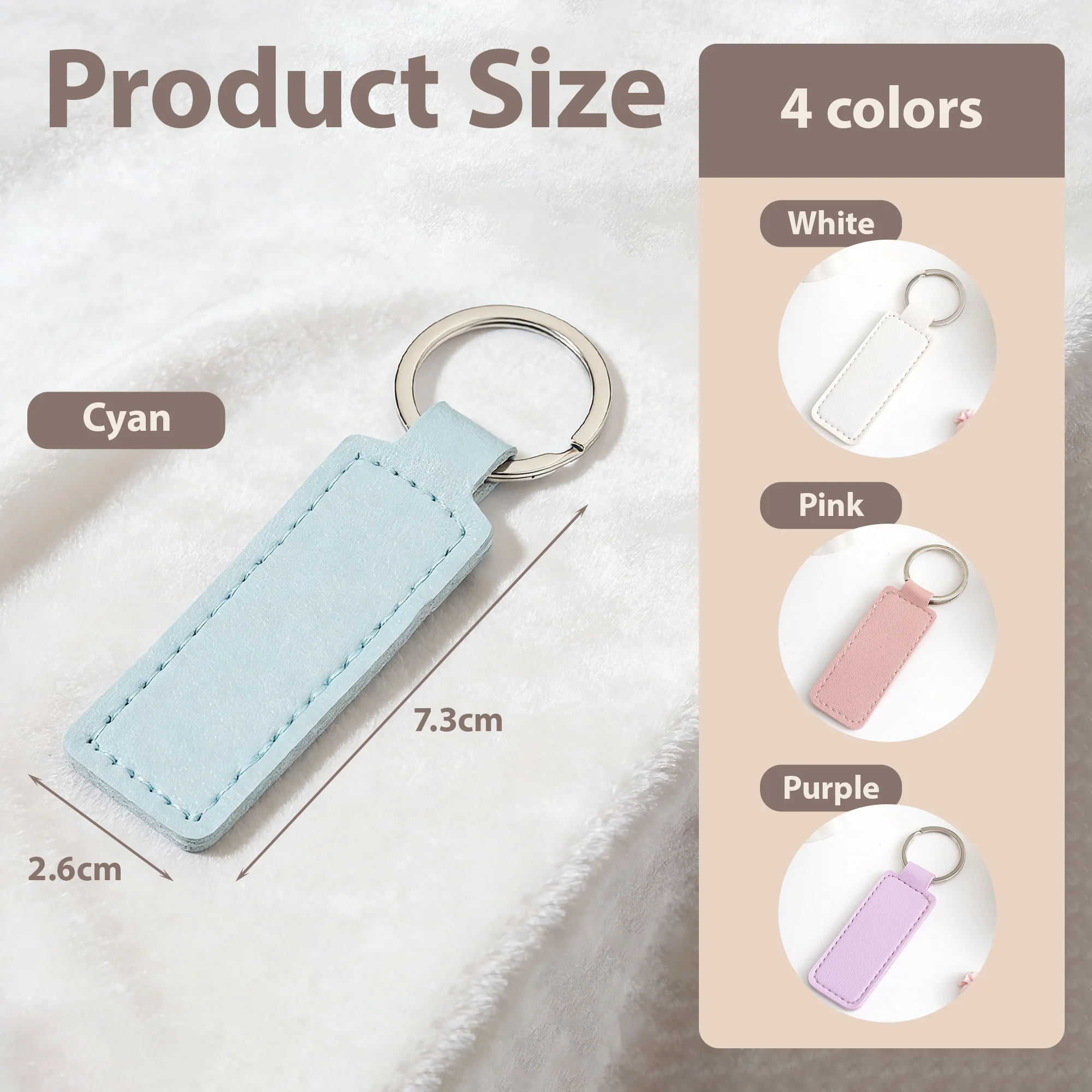 Personalized PU Leather Keychain Custom Laser Engraved Two Sides Birthday Valentine Anniversary Graduation Gift For Men Women