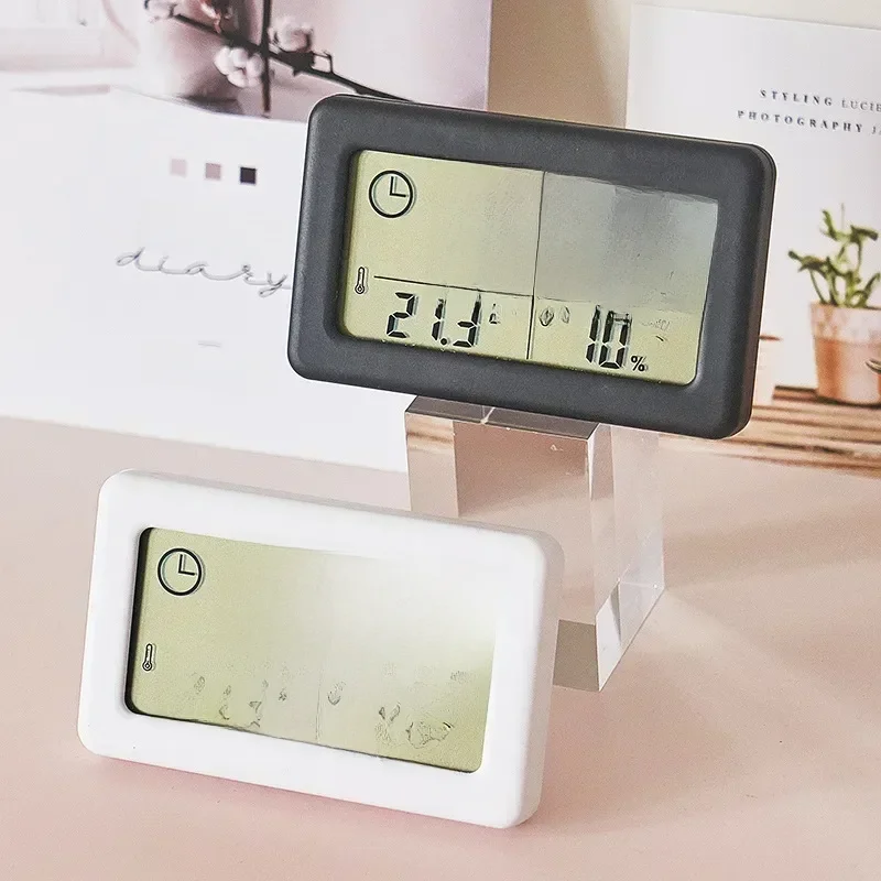 12/24 Stunden Wanduhr Thermometer Digitale Tischuhr Hygrometer Elektronisches Produkt Schreibtischuhren Dekorieren Mini-Elektronik Zuhause