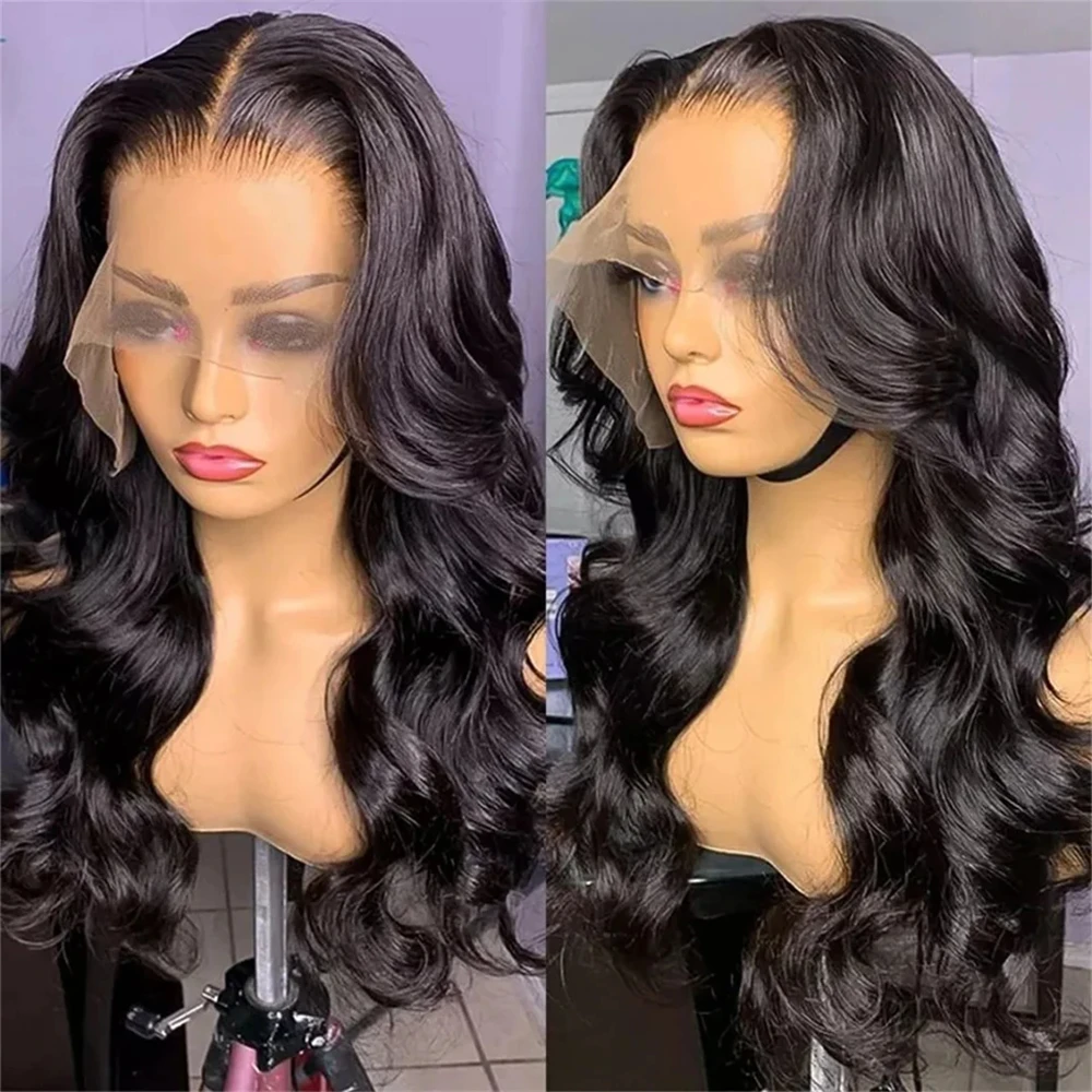 13x6 Body Wave Lace Frontal Wigs Pre Plucked with Baby Hair Natural Hairline Wavy Synthetic Glueless Lace Front Wigs For Women