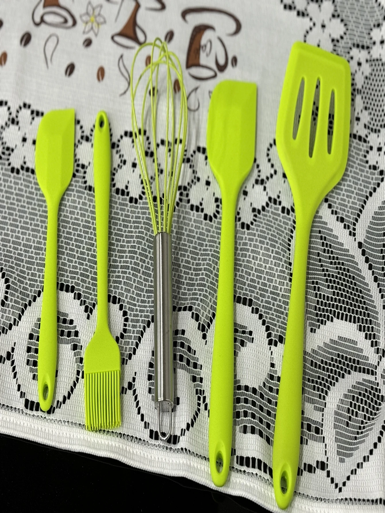 Colher Espátula Fue Espátula Pequena Pincel Kit 5 Peças Silicone cozinha utensílios de cozinha