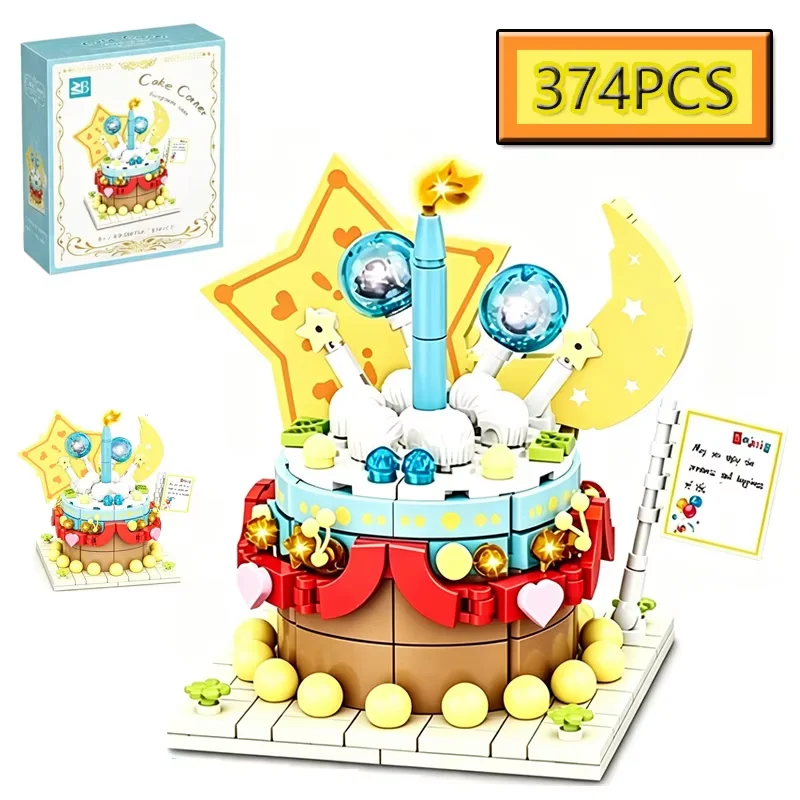 Pink Pineapple Surprise Cake MOC Heart Shaped Building Blocks DIY Model Toy for Girls Birthday Party Decoration Gift