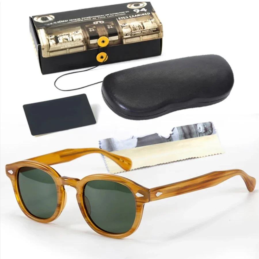 Johnny Depp lunettes de soleil polarisées hommes lunettes de soleil femme marque de luxe Vintage acétate cadre lunettes