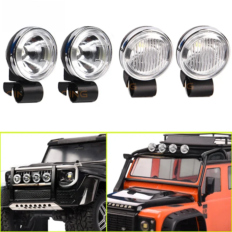 Projecteur LED 18/20mm pour voiture RC 1/10 1/8 Traxxas TRtage G500 TRX6 G63 AXIAL SCX10 RCversiD90 TF2, lumière de sauna breton, 2 pièces