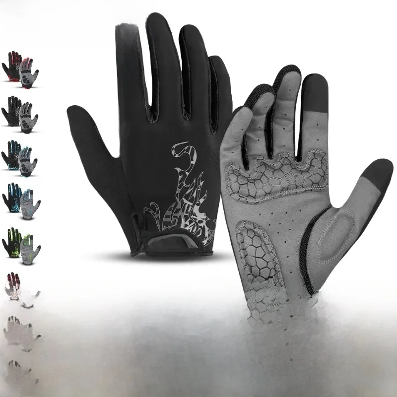AliExpress Fezrgea Kyncilor Men Gloves Black Full Finger Bicycle Glove Touchscreen Silicone Cycling Gloves Running Hiking Bike Gloves Breathable
