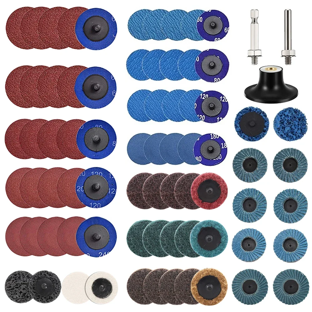 SIFANG 2 Zoll R-Typ Schleifscheibe Schleifscheibe Roll Lock Oberflächenpad Polieren Schleifpapier Schnellwechselscheibe für Drehwerkzeug