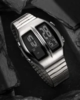 BENLY WATCH Relojes electrónicos para hombre Vintage 70s Estilo retro futurista Moda Led Relojes digitales Filp