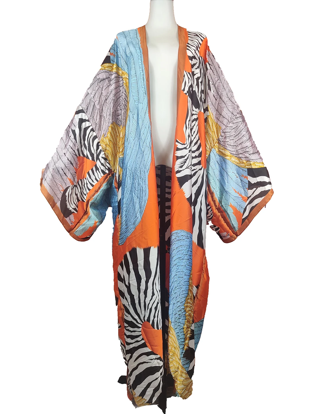 Muslim Women Dubai Summer Bohemian Summer Beach Bikini Cover Up Oversize Full Length African Lady Loose Kimonos Kaftan