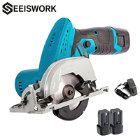 SEEISWORK Brushless Mini Electric Circular Saw Cordless 0-45 ° Adjustbale Woodworking Power Garden Tool For Makita 18V Battery