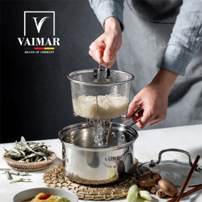 [Vaimar] Weimar Blanche Hidden Chef Ih Noodle Pot 18cm Set of 3 (Pot + Place + Lid)