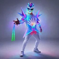 Woman Led Costume Ladies Light Up Dance Dress Female Jacket Christmas Performance Party Nightclub Entertainment