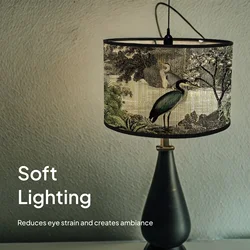 Drum Print Lamp Shade Spider Retro Folk Lamp Cover Hanging Ceiling Light Pattern Printed Bamboo Lampshade for E26/E27 Lampholder