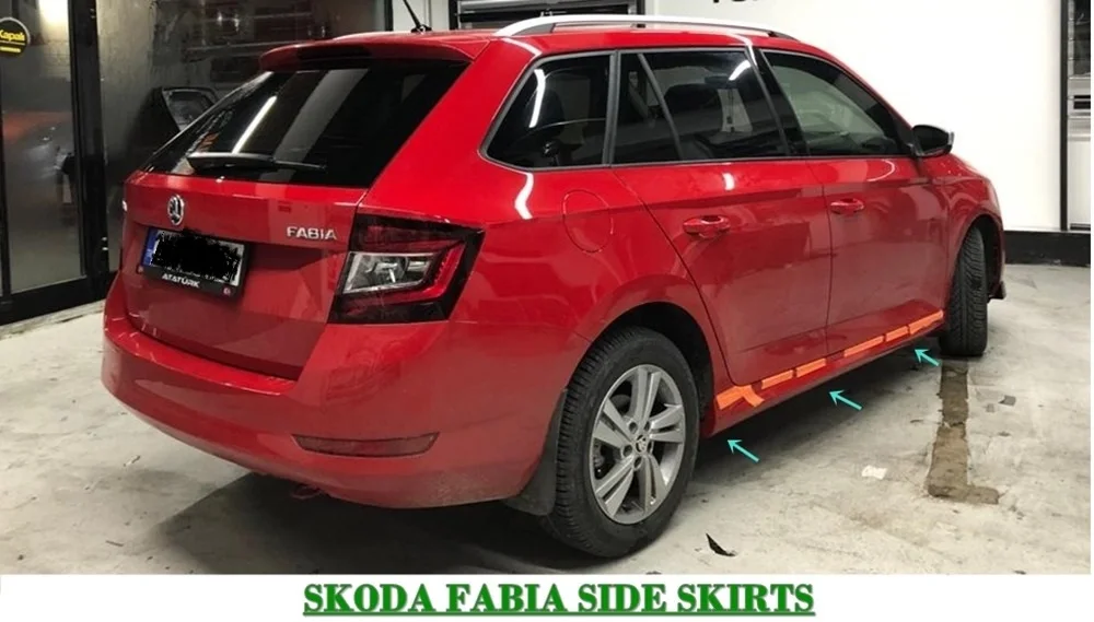 For Skoda Fabia 2014-2020 Side Skirt  Threshold Sill Trim Car Styling Auto Accessory Universal Spoiler Mud Flaps Lip Splitter