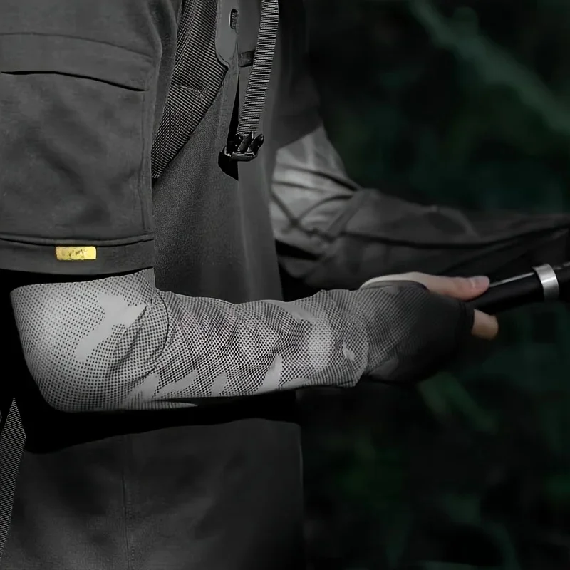 AliExpress NONE Ice Silk Sleeve UV Sun Protection Breathable Cooling Anti-Slip Camo Arm Sleeves Outdoor Driving Hiking Fishing Cycling Sleeve