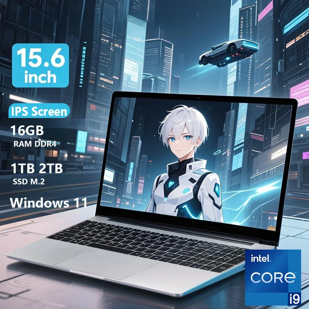 Ordinateur portable 15,6 pouces Intel Core i9 9900, 16 Go de RAM, SSD 1 To, écran HD 1920*1080, ordinateur de bureau et d'étude, PC Windows 11 Pro