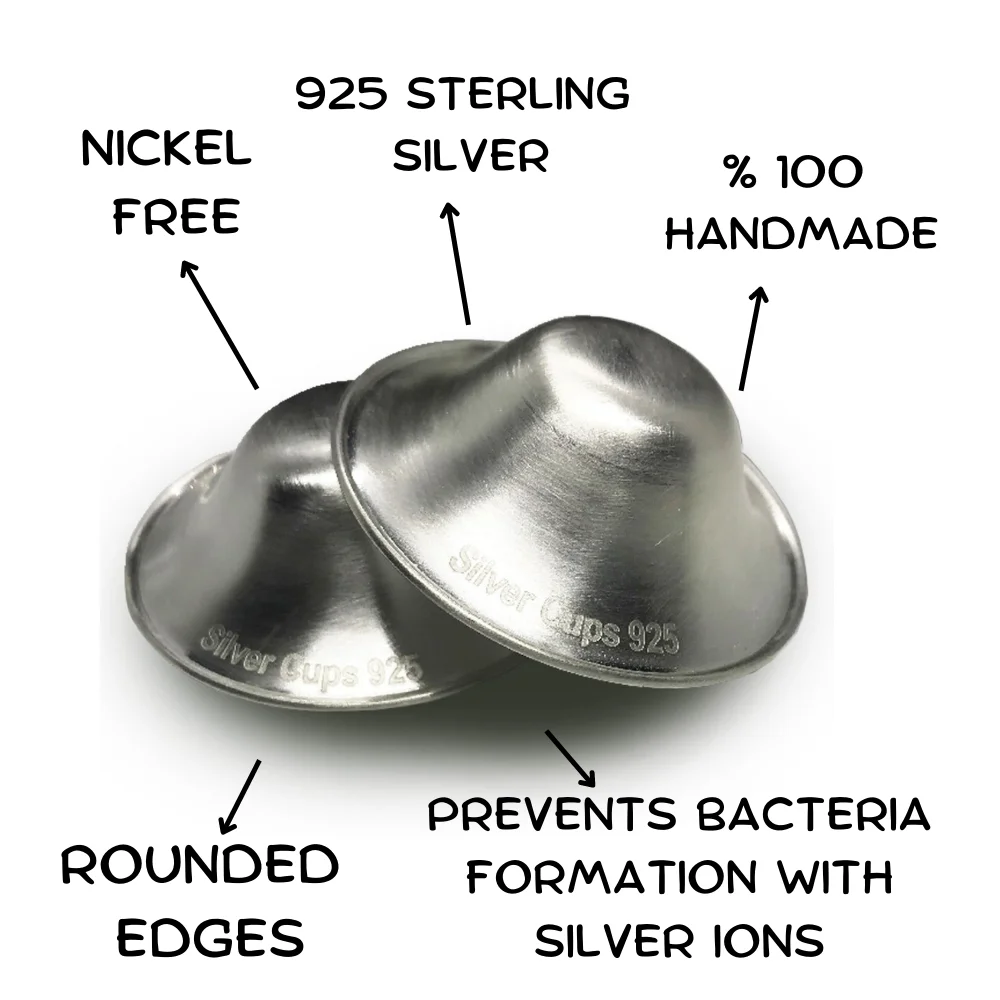 Silver Nursing Cups Breast Care Shells Mom Reusable Soother Cracked Healing Nipples Breastfeeding Silverette Mother Pads Shield