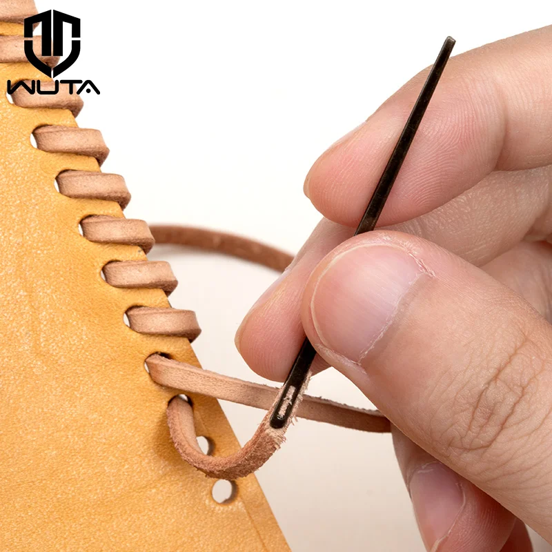 WUTA 2pcs Leather Rope Needle Leather Craft Sewing Tools Stitching Needle DIY Leather Hand Lace Sewing Accessories