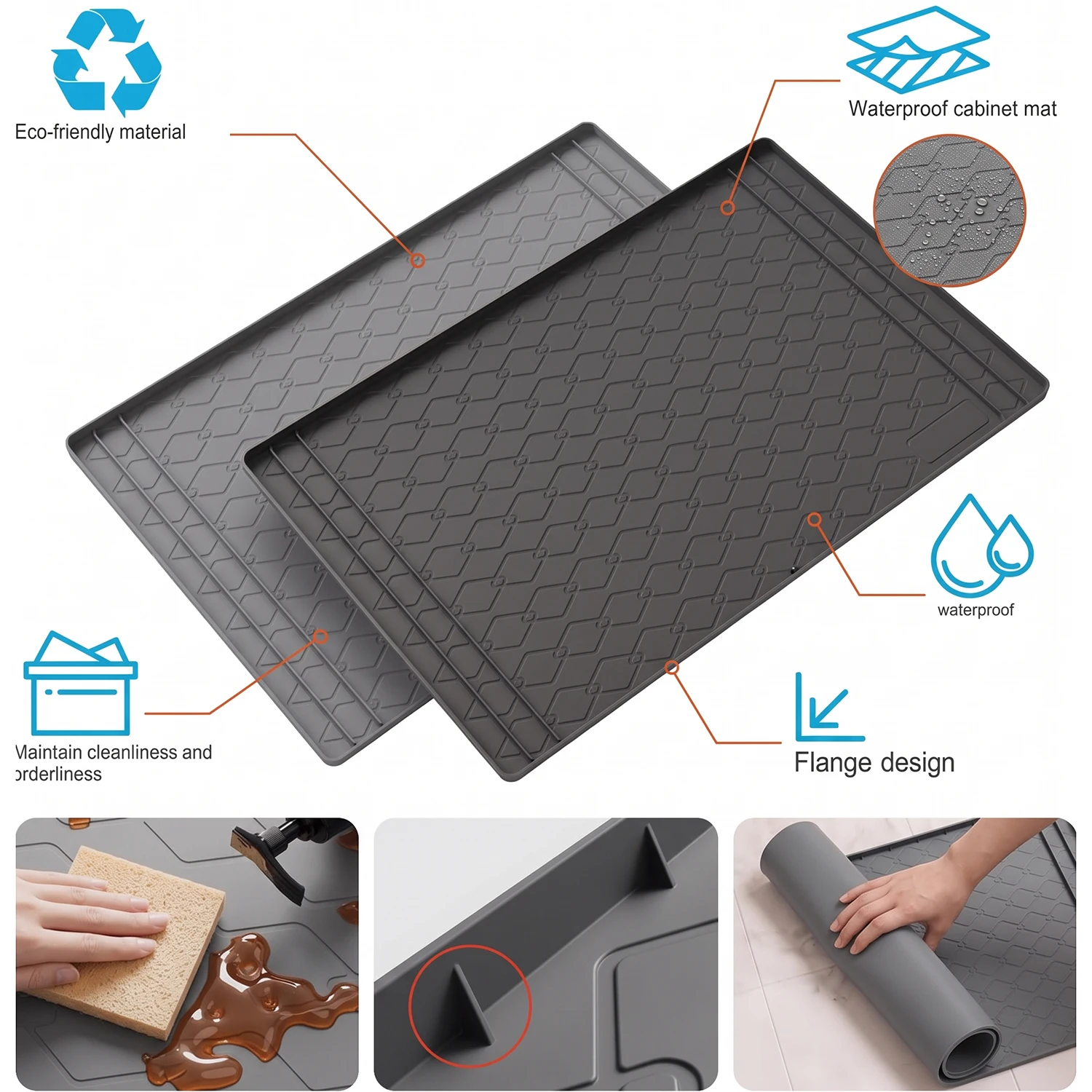 แผ่นรองซิลิโคนใต้ซิงค์ อุปกรณ์ - Home Essentials Bathroom Cabinet บทวิจารณ์และราคา