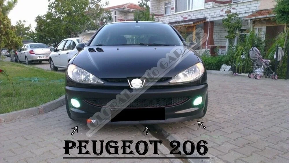 For Peugeot 206 Front Bumper Attachment Lip 2001-2010  Black Splitter Diffuser Universal Spoiler Bumper