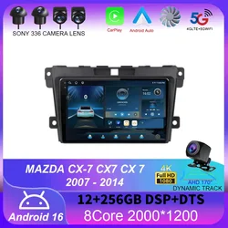 Android 16 Carplay Auto For MAZDA CX-7 CX7 CX 7 2007 2008 2009 2010 2011 - 2014 Car Radio Multimedia Video Player Navigation GPS