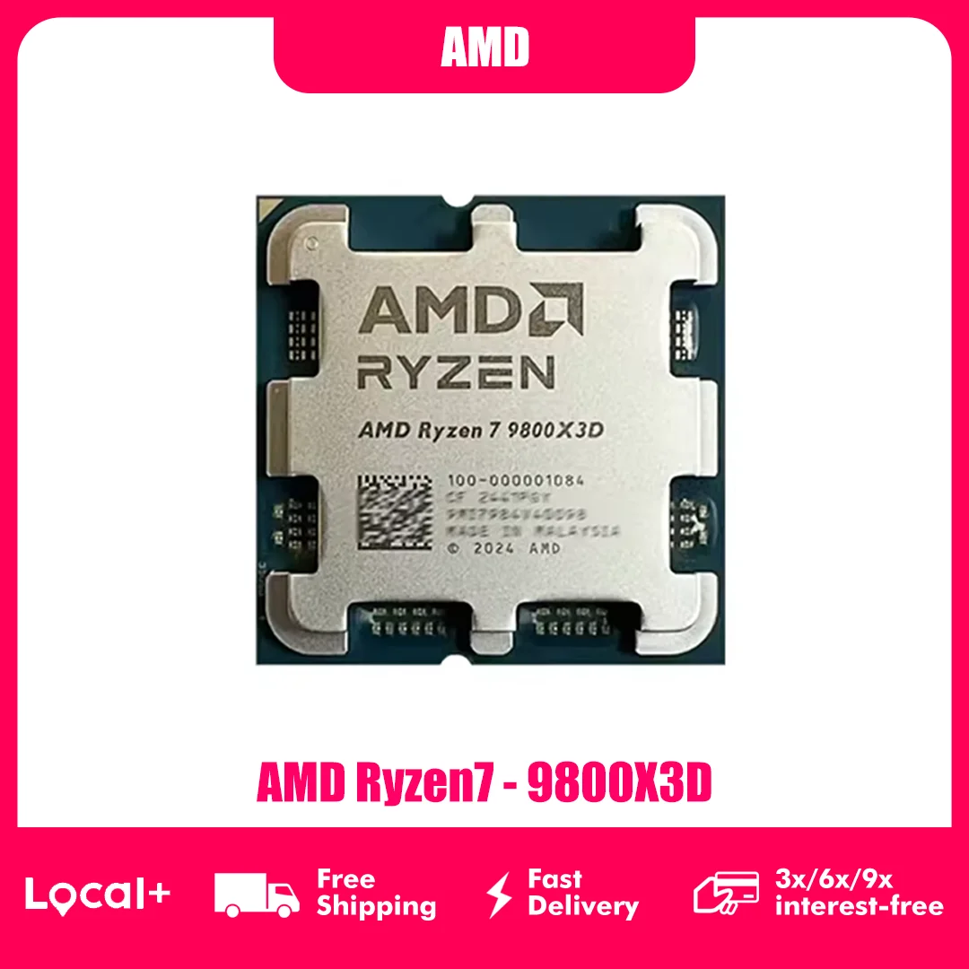AMD Ryzen 7 9800X3D 9800X 3D 9800 X3D 8-Kern 16-Thread 104MB Game-Cache Beschleunigungsfrequenz 5,2GHz CPU Neu Original
