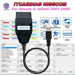 Nissan & Infiniti OBD2 teşhis aracı desteği için ITCARDIAG NISSCOM ABS ECM programı İmimmobiliser anahtar direksiyon açısı sensörü sıfırlama