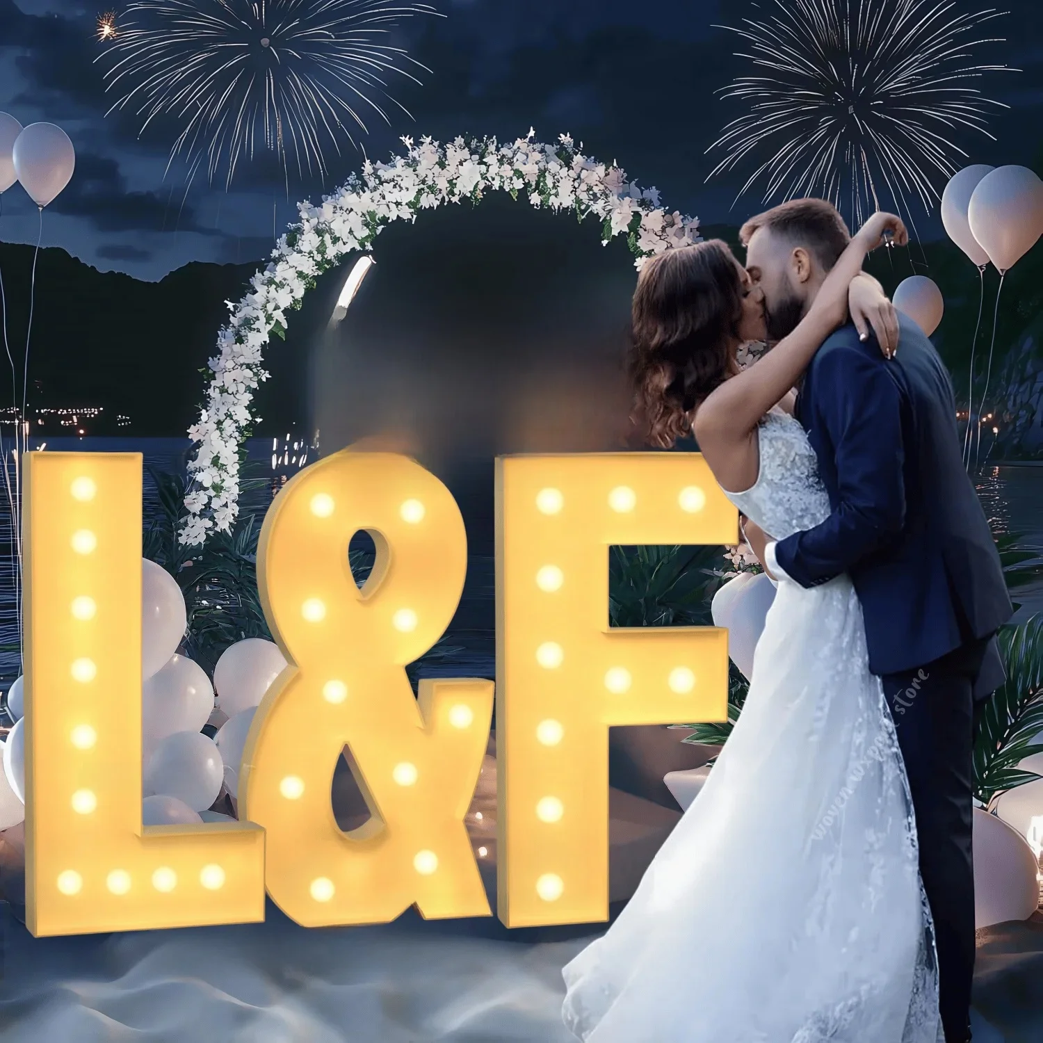 120CM DIY Marquee Letters Marquee Warme Lichtgevende Letters Grote Mozaïek Schuimplaat Letters XMAS LOVE BABY PROM Feestdecoratie - afbeelding 2