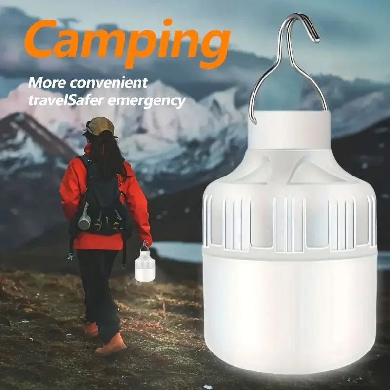 LED OutdoorCamping Light USB Rechargeable Led Bulb Emergency Lighting Flashlight Lights Outdoor Picnics Hanging Tent Light