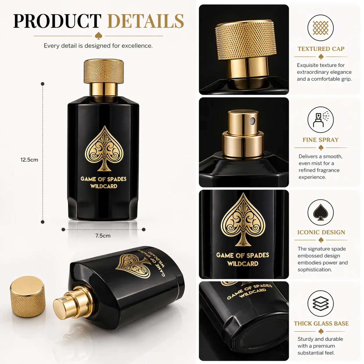 GAME OF SPADES WILDCARD Eau de Parfum for Men 100ml Long Lasting Spicy Woody Fragrance Gift Bottle view 4