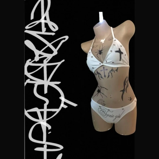 Y2k Gothic tight corset from the 2000s backless sleeveless hot and spicy Emo girl crop top summer bikini set beach vest party photo review