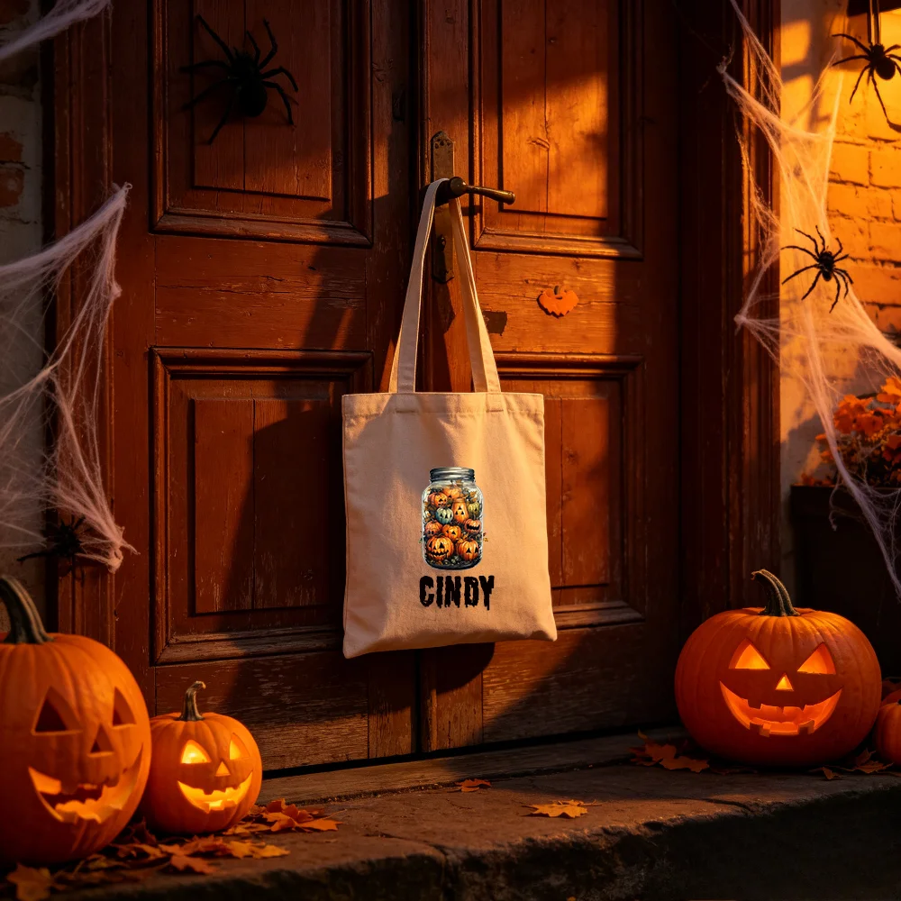 กระเป๋าผ้าแคนวาสลายฮาโลวีนแบบส - Canvas Tote Designer บทวิจารณ์และราคา